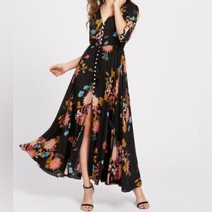 Floral Black Maxi Dress